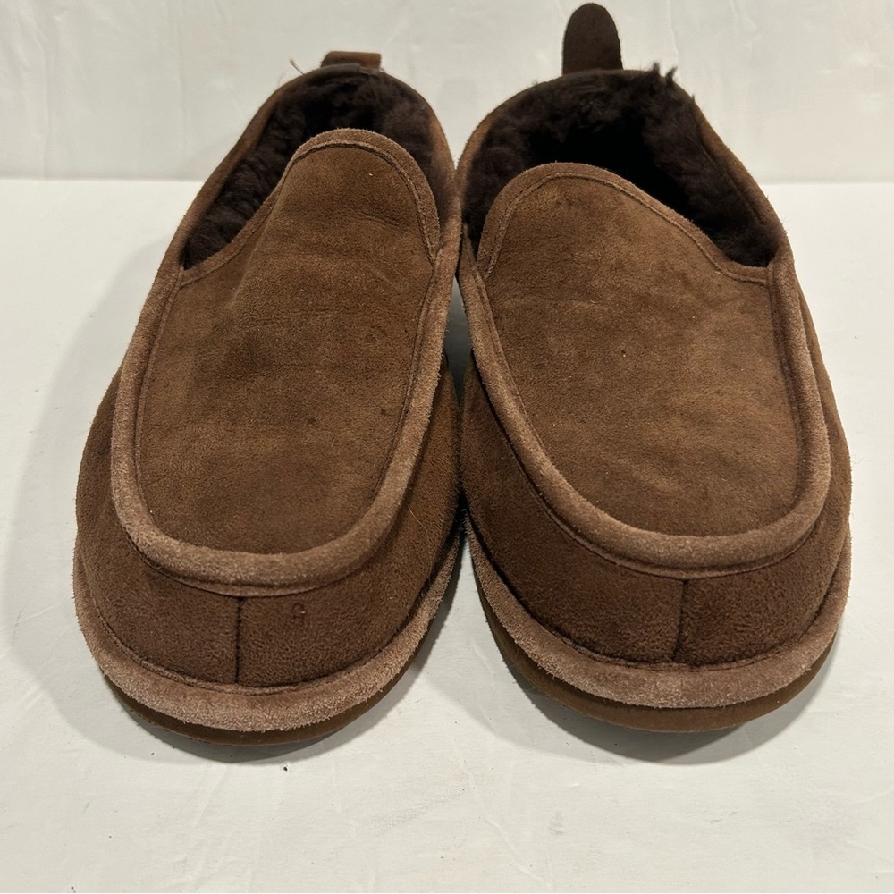 LL Bean Wicked Good Men's Slippers Brown Suede Shearling Warm Moccasin, Size 10M - Picture 2 of 10
